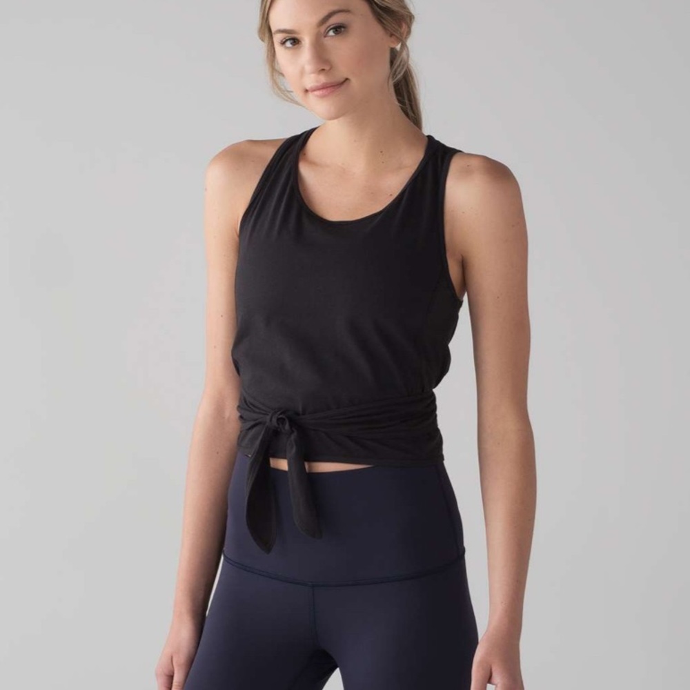 NWT Lululemon Athletica Black “It’s a Tie” Tank Top 6/S - Picture 2 of 7